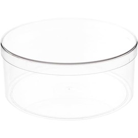 Pioneer Plastics 180C Clear Round Plastic Container, 6" W x 2.5" H, Pack of 12