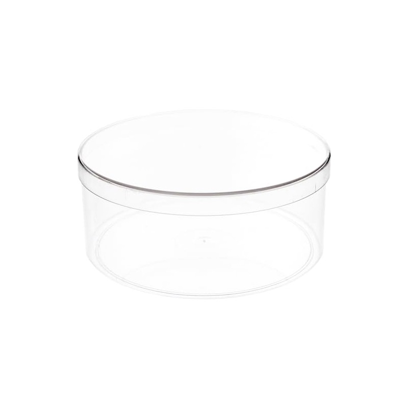 Pioneer Plastics 180C Clear Round Plastic Container, 6" W x