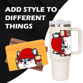 Cute Dog Peeker Sticker Vinyl Decal for Laptop Car Water Bottle Scrapbook 5.5" in (Shiba Tea)