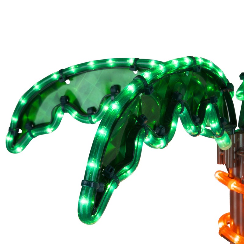 Deluxe Tropical LED Rope Light Palm Tree with Lighted Holographic