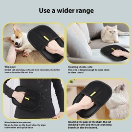 2PCS Pet Grooming Gloves，Dog Washing Gloves, Cat Grooming Glove，Static Removal Gloves Pet Hair Reusable Pet Hair Remover Gloves，Versatile Grooming Gloves for Grooming, Deshedding, Washing (two black)