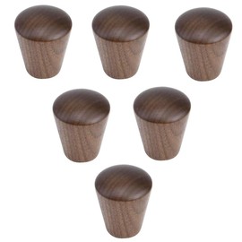HDJNal 6PCS Walnut Wood Cabinet Knobs Cone Shape Walnut Wood Drawer Cupboard Knobs,Wooden Dresser Knobs,Natural Wood Kitchen Cabinet Knobs Pulls Handles,0.87" x 0.87"