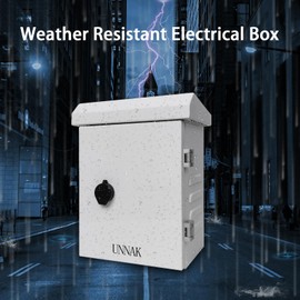 Outdoor Weatherproof Enclosure Electrical Box - 11.6x9.1x5.7 Outdoor Network Enclosure Exterior Box Ventilated Enclosure hinged Outdoor Galvanized Electrical Ventilation Design(295x230x145mm)