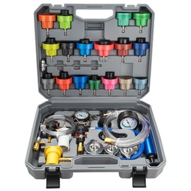 VTG VOGTEN 28PCS Coolant Pressure Tester & Vacuum Refill Kit,Radiator Pump Pressure Tester Kit for Automotive Cooling System Water Tank Leakage Detection
