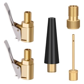 FIGCY Bicycle Valve Adapter Set for Bicycle Pump, Car Valve Adapter with Air Chuck, Lever Plug, Ball Needles Valve Adapter for Bicycle Tyres and Sports Balls