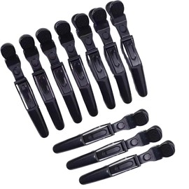 QEZEZA 10 Pcs Alligator Clips, Black Duck, Hair Clip, Barrette, Hairdresser, Barrette, Hair Clip, Barber, Beauty, Professional Styling Hairpin, Salon Hair Clip, Women's, Men's, (Black)