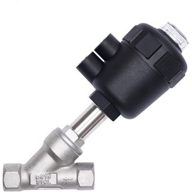 Pneumatic Angle Seat Valve, 304 Stainless Steel, Single-Acting with Spring Safety