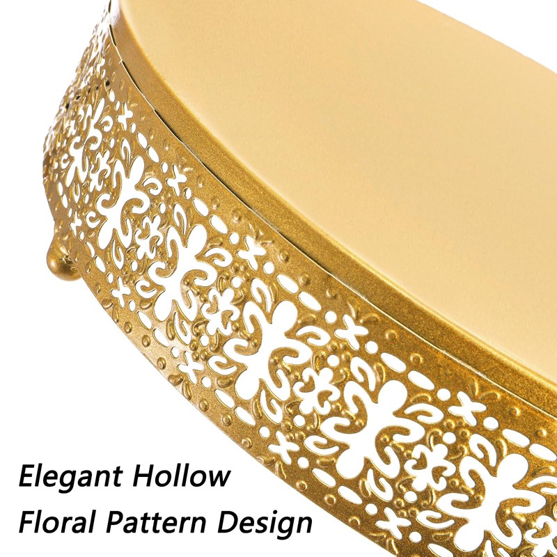 Youeon 3 Pack Metal Gold Cake Stand, 12/10/8 Inch Round