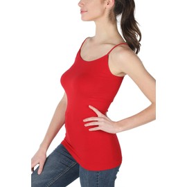 NIKIBIKI Women Seamless Premium Classic Camisole, Made in U.S.A, One Size (Red)