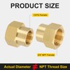 PATIKIL 1/2" G Female x 3/4" NPT Female Brass Pipe