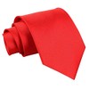 DQT Plain Glossy Satin Polyester Wedding Classic Neck Tie for