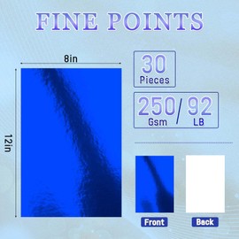 30 Pack Metallic Cardstock Paper Sheets, 8" x 12" Color Foil Mirror Shimmering Paper 250gsm/92lb For Arts and Crafts, Decorative, Weddings & Birthdays Invitations, Scrapbook Supplies (Blue)