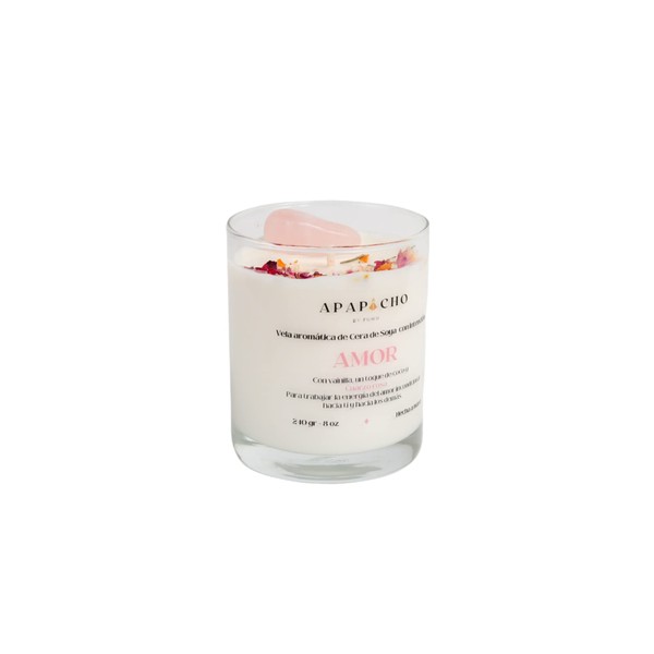 Fuwu, velas aromaticas relajantes de cera de soya con cuarzos