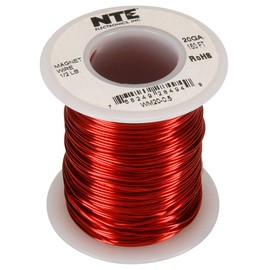 NTE Electronics WM20-0.5 Series WM Magnet Hook Up Wire, Solid, Type 20 Gauge, 0.5 lb. Spool, 160' Length
