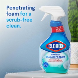 Clorox Disinfecting Bathroom Foamer with Bleach Original, Household Essentials, 30 Ounce Spray Bottle (Package May Vary)
