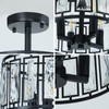 KMaiPem 4-Light Modern Crystal Semi Flush Mount Ceiling Light, Farmhouse