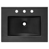 Modway Cayman Modern 24" Bathroom Sink in Black With Rectangular