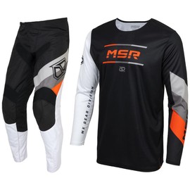 MSR Axxis Proto Dirt Bike, Motocross Jersey and Pant Combo Black/White/Orange Large Jersey, 34" Pant