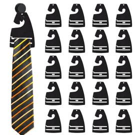 20Pcs Tie Holder Hangers Plastic Necktie Holders for Men Closet Organizer Rack for Ties Neck Tie Display Hanger Retail orHome Tie Racks Compact 2.8 x 2 Inch Hangers