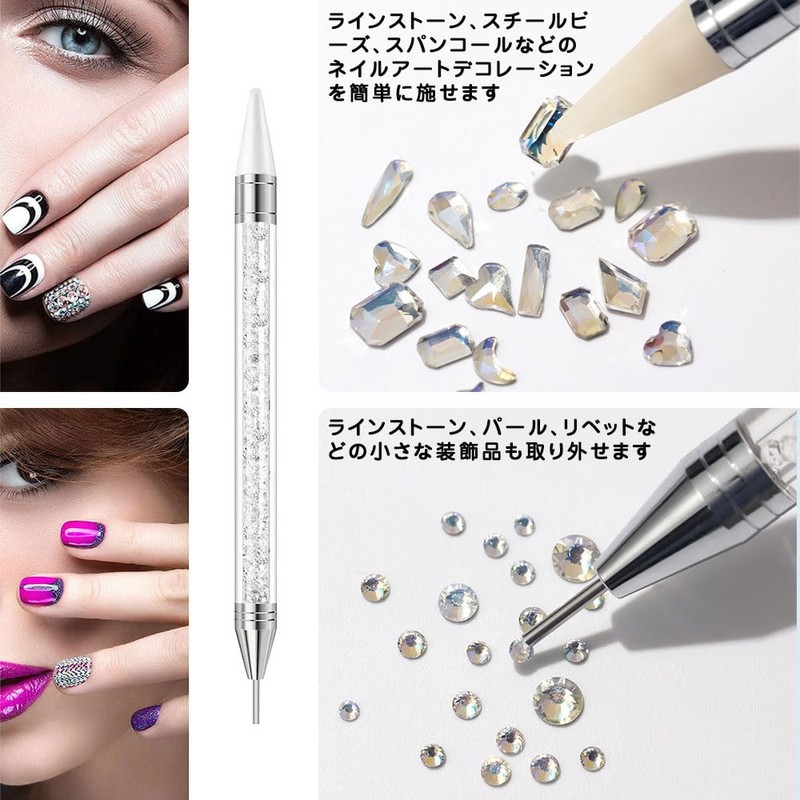 2pcs Rhinestone Picks Pen Nail Design Diamond Painting Pen Nail