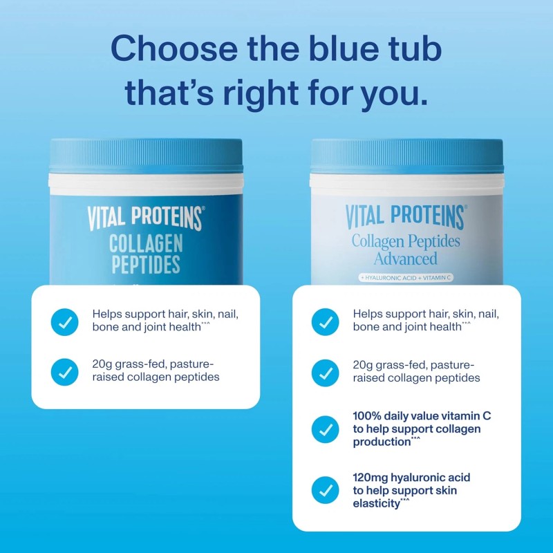 Vital Proteins Collagen Peptides Powder Advanced with Hyaluronic Acid &