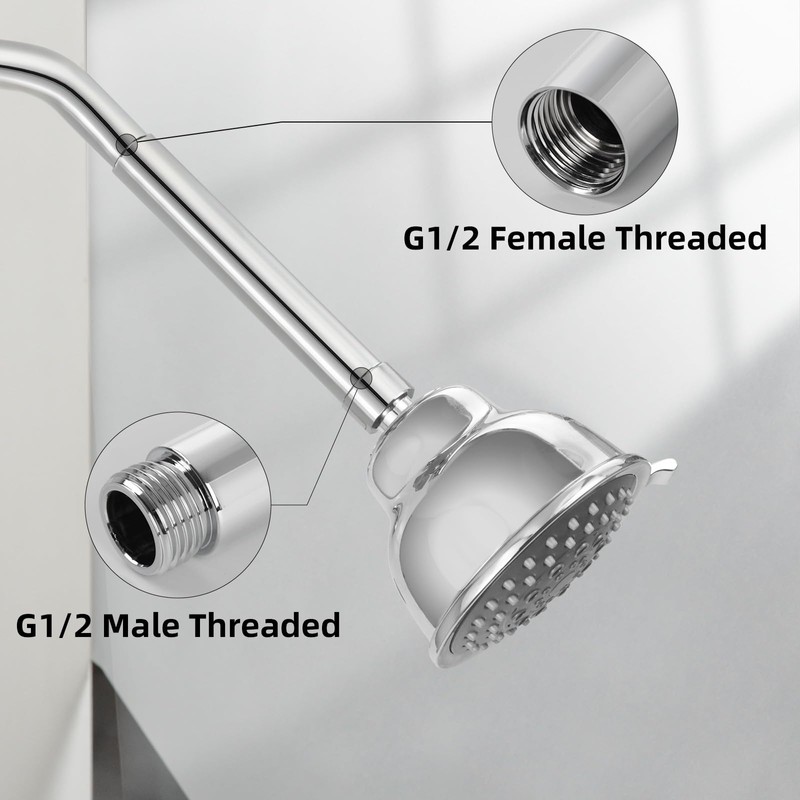 KAPHOME Shower Head Extension Arm,5 inch 304 Stainless Steel Shower