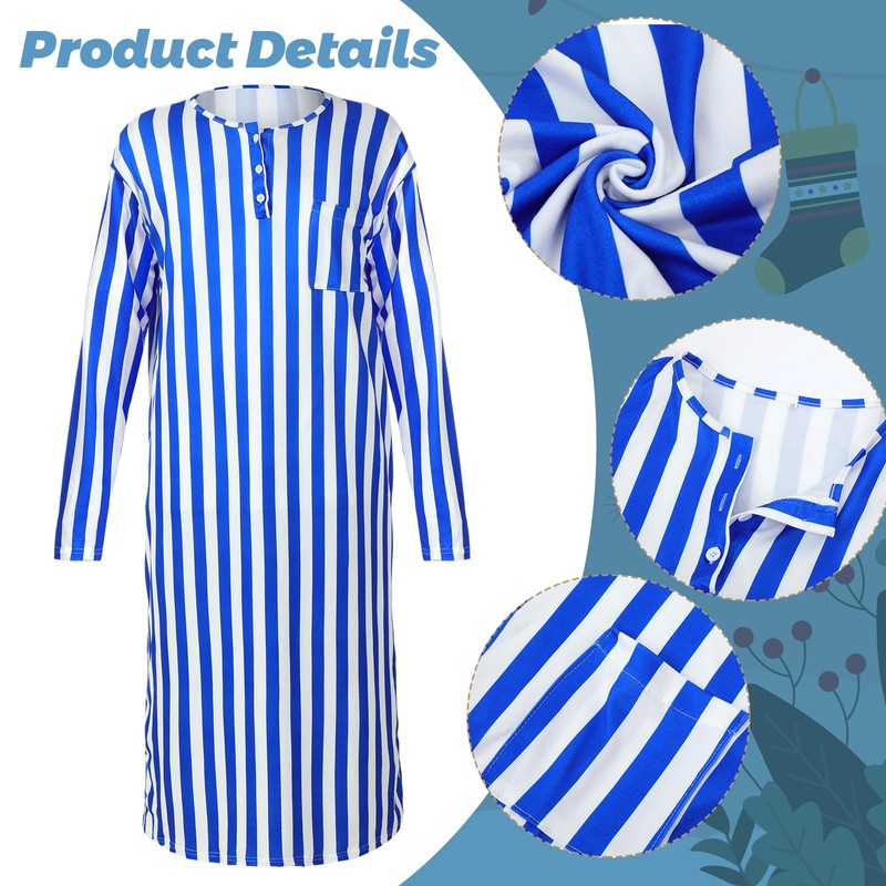 Liitrsh 3 Pcs Christmas Nightshirt Costume Cosplay Christmas Men's Pajama