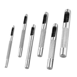 6 Pieces Leather Hole Punch,Leather Punch,3mm to 8mm Round Hollow Punch Set Tool,Single Head Circular Cutting Tool,Round Hole,for Watch,Bands,Belts,Canvas,Diy Making,Cut Caoutchouc.