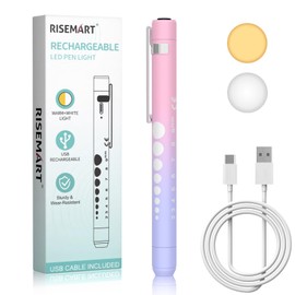 Rechargeable Pen Light for Nurses and Doctors – LED Medical Penlight with USB Charging, Dual Light Modes, Durable Clip – Ideal Gift for Graduation, Night Shift, Clinical Use – Pink Purple Gradient