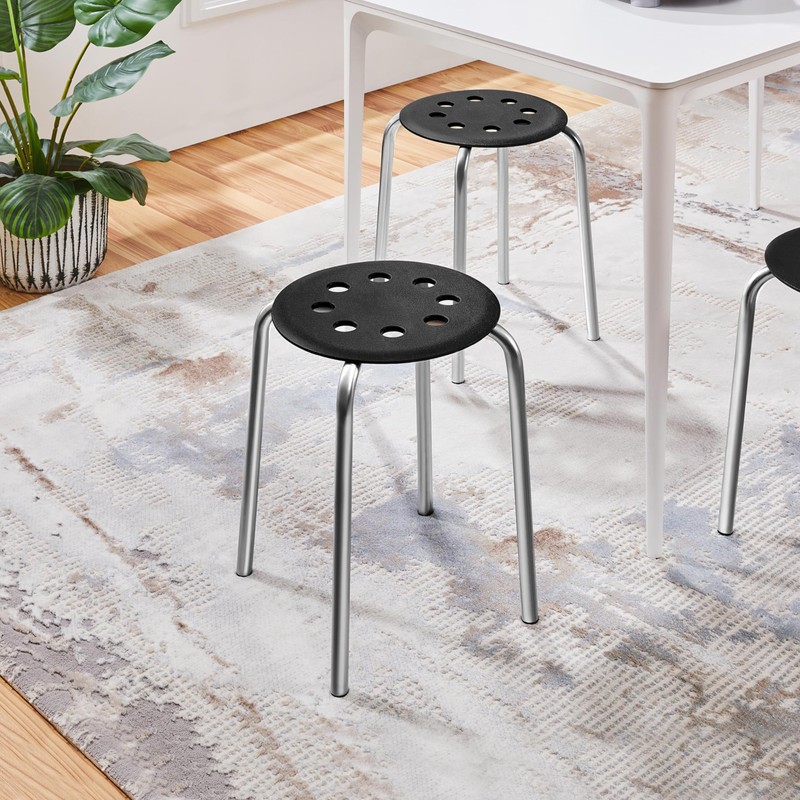 Yaheetech 10pcs Portable Stacking Stools 17.3in Flexible Plastic Seating Backless
