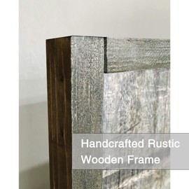 Foggy Forest Wooden Wall Art: Landscape Mountain Artwork Prints with Wooden Framed for Living Room (40”W x 20”H, Multi-Sized)