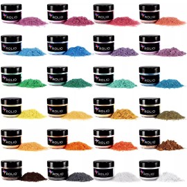 Rolio Mica Powder Pastel Set - 24Jar, 10g  For Resin Slime Candle Soap Cosmetic Making