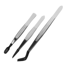 TEHAUX 3Pcs Stainless Steel Tweezer for Crafting and Eyelash Application Multi Use Handheld Tweezers for Jewelry Making and Hobby Projects