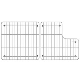 MIYUPTC Sink Protectors for Kitchen Sink, Includes Left and Right Racks for Kohler K-6639-ST Whitehaven and 6488 Farmhouse Sink protectors compatible, Stainless Steel