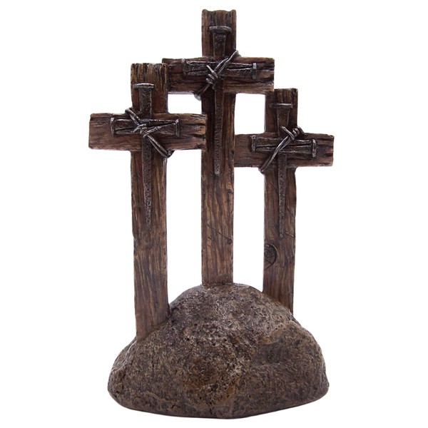 DeLeon Three Standing Nail Crosses on Top of Rock, 11