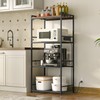 MAHANCRIS Bakers Rack with Power Outlet, Microwave Stand with Hooks,