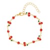 Gold Cherry Bracelet for Women Dainty Cherry Bracelet Pearl Butterfly