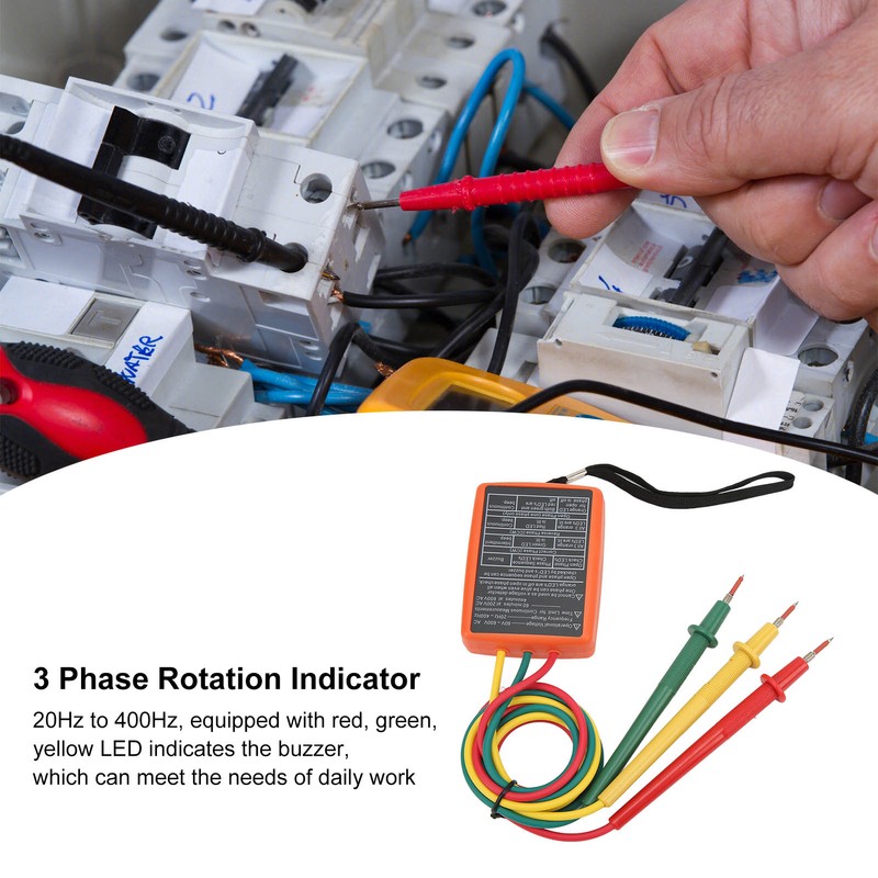 SM852B 3 Phase Rotation Tester Digital 3 Phase Rotation Meter