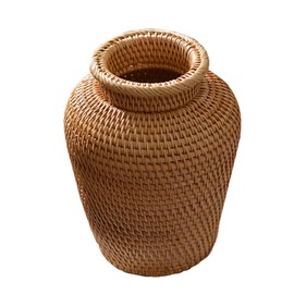 Ciieeo 1pc Rattan Weaving Flower Vase for Home Decor Rustic Desktop Storage Basket for Fresh and Dried Flowers Multi-Functional Photo Prop Organizing