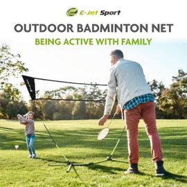 Badminton Net Rackets Shuttlecocks Combo Set - Portable & Instant Setup (Backyard Fun, Beach Park Picnic Outdoor Games)