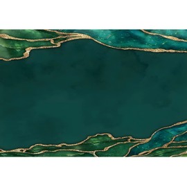 DORCEV 9x6ft Emerald Green Happy Birthday Backdrop Emerald Green and Gold Fluid Glitter Background for Photography Birthday Party Wedding Ceremony Banner Decor Favors Photo Portrait Props Supplies