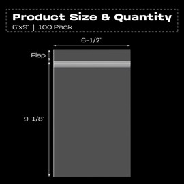 AUEAR, 6"x9" (100 Pack) Clear Plastic Sleeves - Acid Free 1.6 Mil Crystal Resealable Bags -Fit for 6x9 Prints, Photos, Art Works