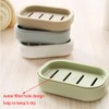 Soap Dish, Green Plastic Double Soap Holder Box with Drainage