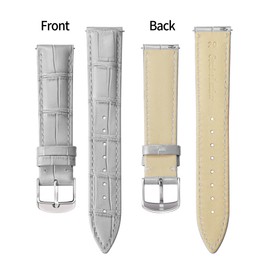 BINLUN Genuine Leather Watch Band, Replacement Watch Strap, Genuine Calfskin, Quick Release, Crocodile Pattern, 10 Colors, 13 Sizes, Unisex, No Gemstone