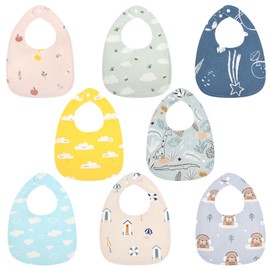 Vicloon Baby Bandana Dribble Bibs, 8 Pack Teething Bib Set, Baby Bibs for Boys Girls with Snaps,Soft and Absorbent for Infants Feeding, Teething,Drooling,Newborn Bib for Unisex Toddlers 0-36 Months