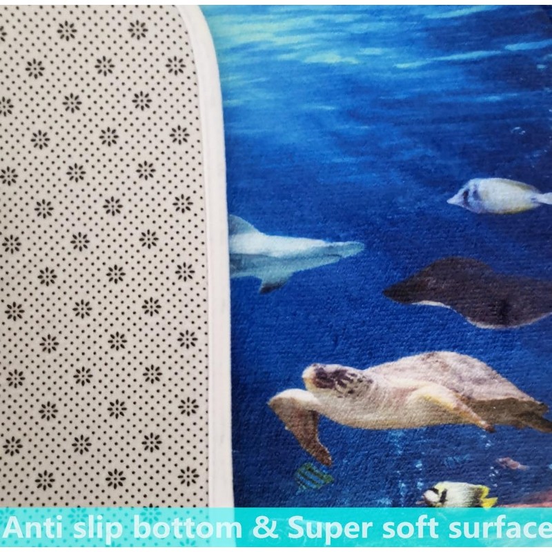 goodbath Memory Foam Bath Mat,Non Slip Bathroom Mat, Underwater Ocean