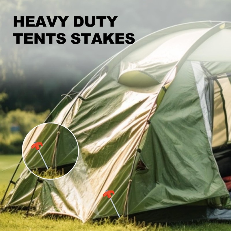 4/8/12/ Pack Screw in Tent Stakes Heavy Duty,8 Inch Ground