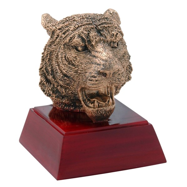 Decade Awards Tiger Sculpture Mascot Trophy - Tiger Sculpture Award - 4 Inch Tall - Customize Now