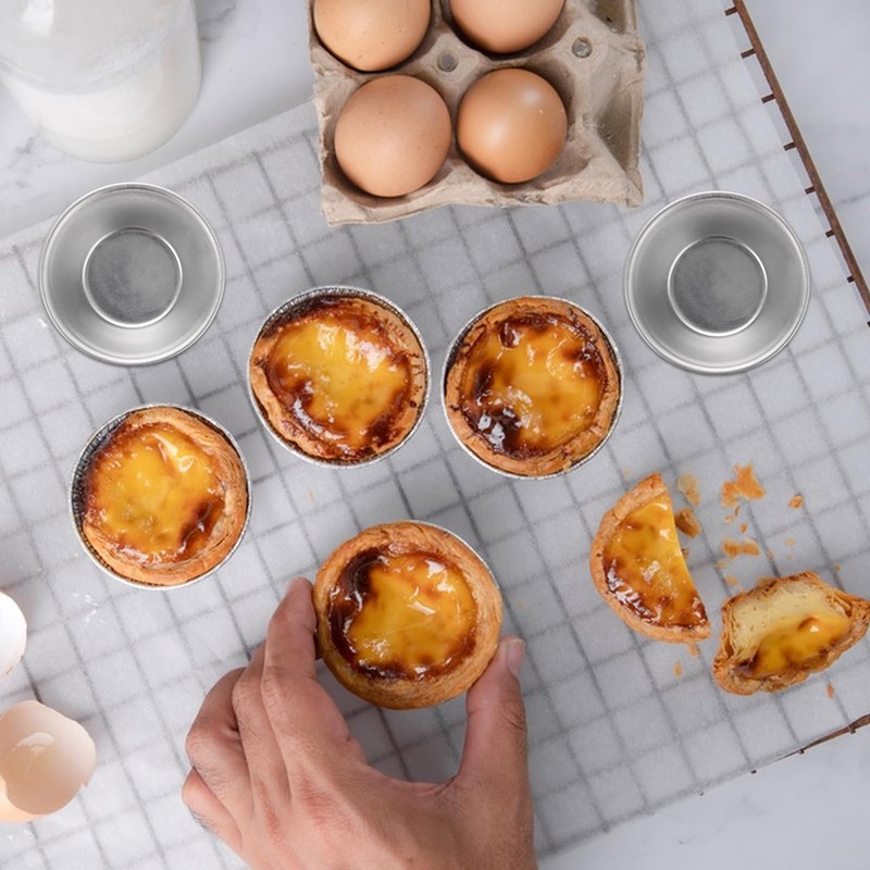 GBACHOOSE 50 Pcs Egg Tart Mould, Thicker Mini Pie Dishes,
