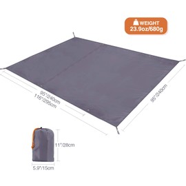 REDCAMP Waterproof Camping Tent Tarp - 95" x116'', 4 in 1 Multifunctional Tent Footprint for Camping, Hiking and Survival Gear, Lightweight and Compact